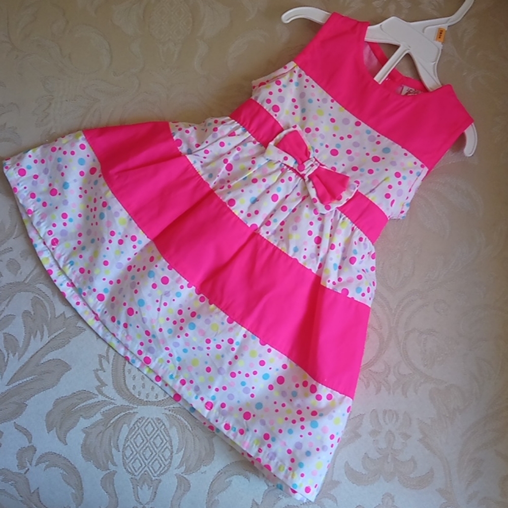 Bubbly, hot pink polka dot dress